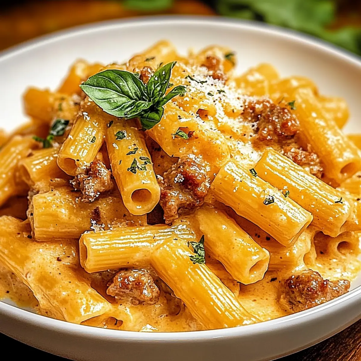 Creamy Sausage Rigatoni