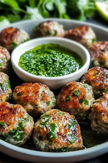 Spicy Lamb Meatballs With Green Goddess Dip