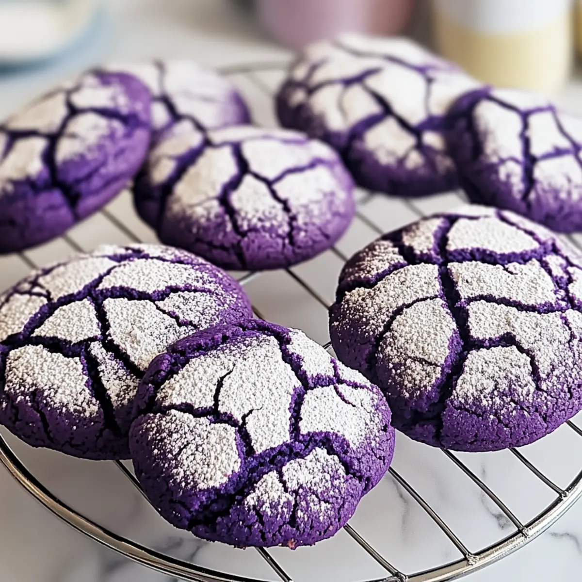 Christmas Ube Crinkle Cookies