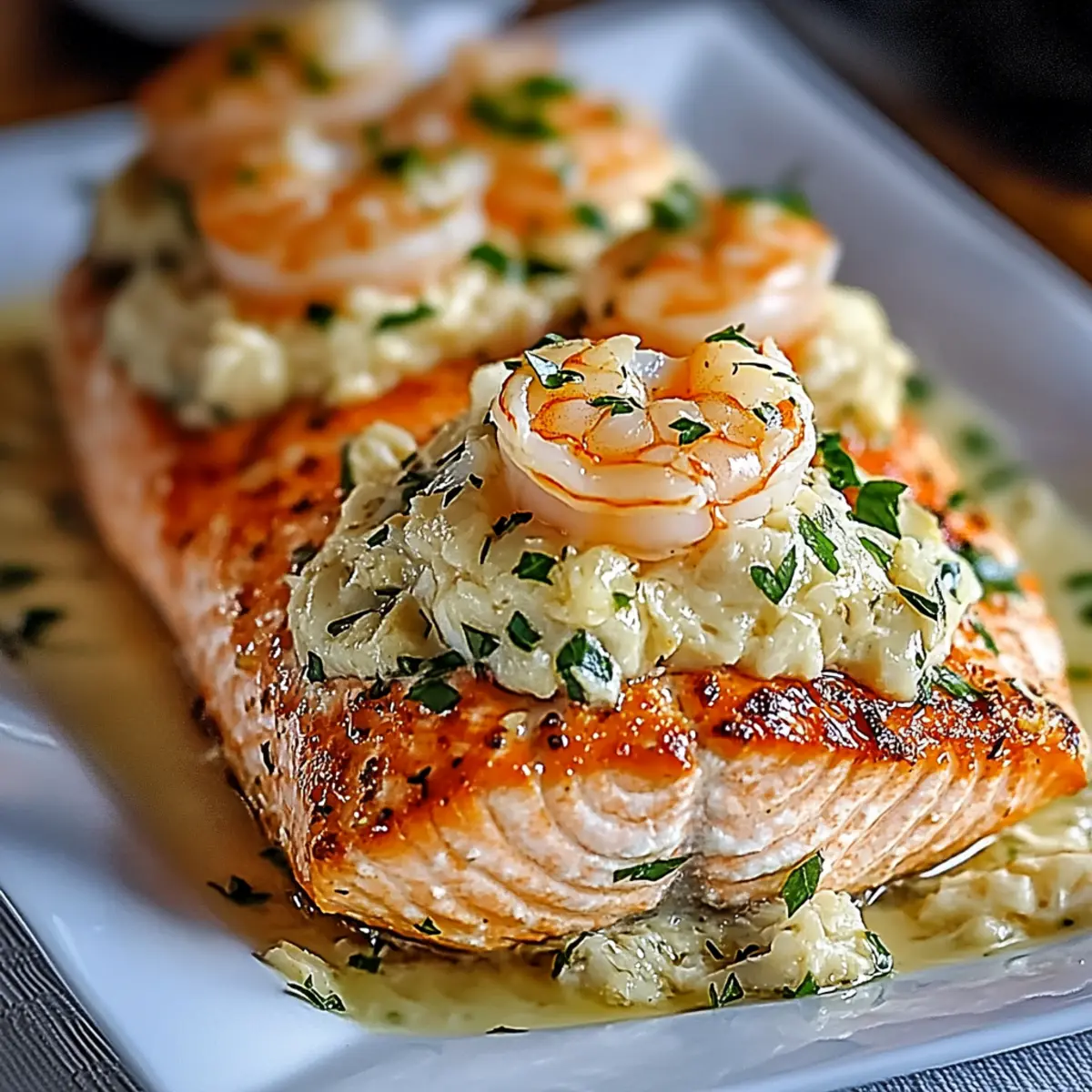 Crab & Shrimp Stuffed Salmon