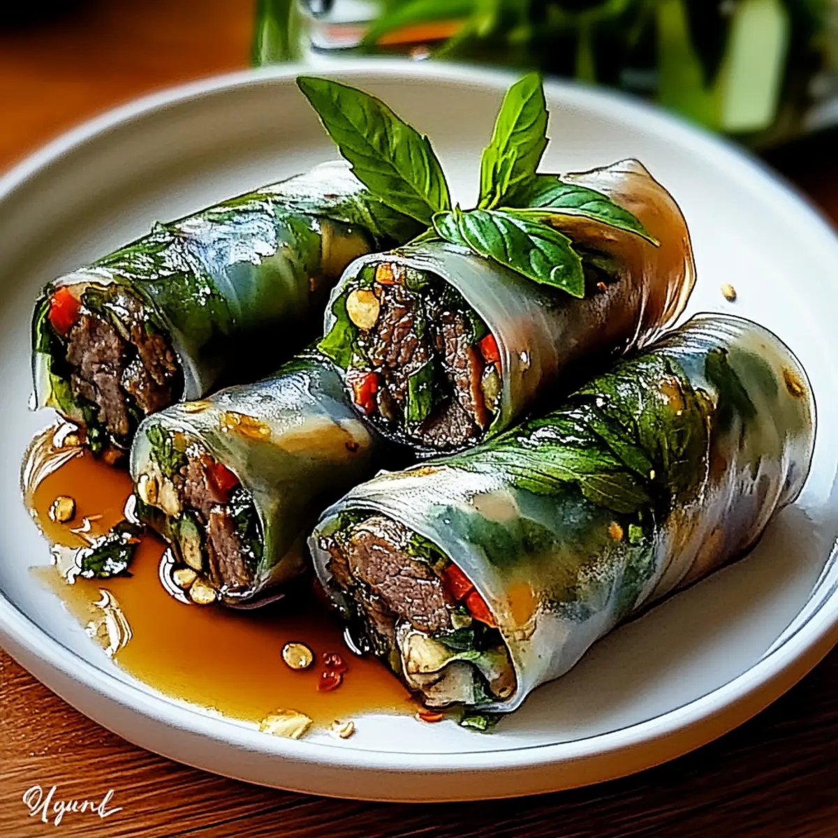 Thai Basil Beef Rolls