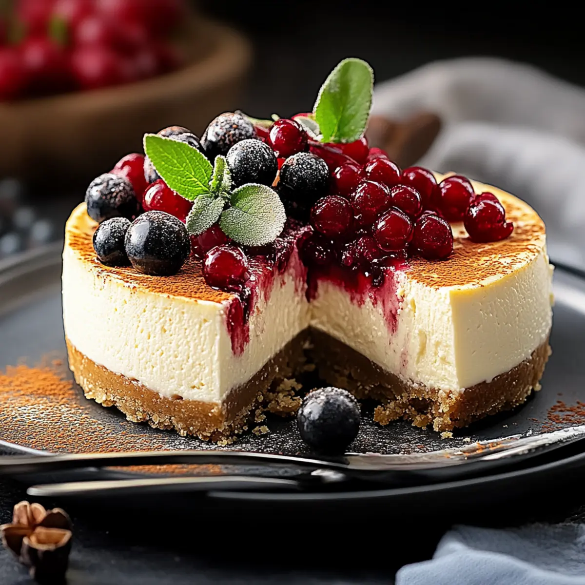 Christmas Chai-Spiced White Chocolate Cheesecake