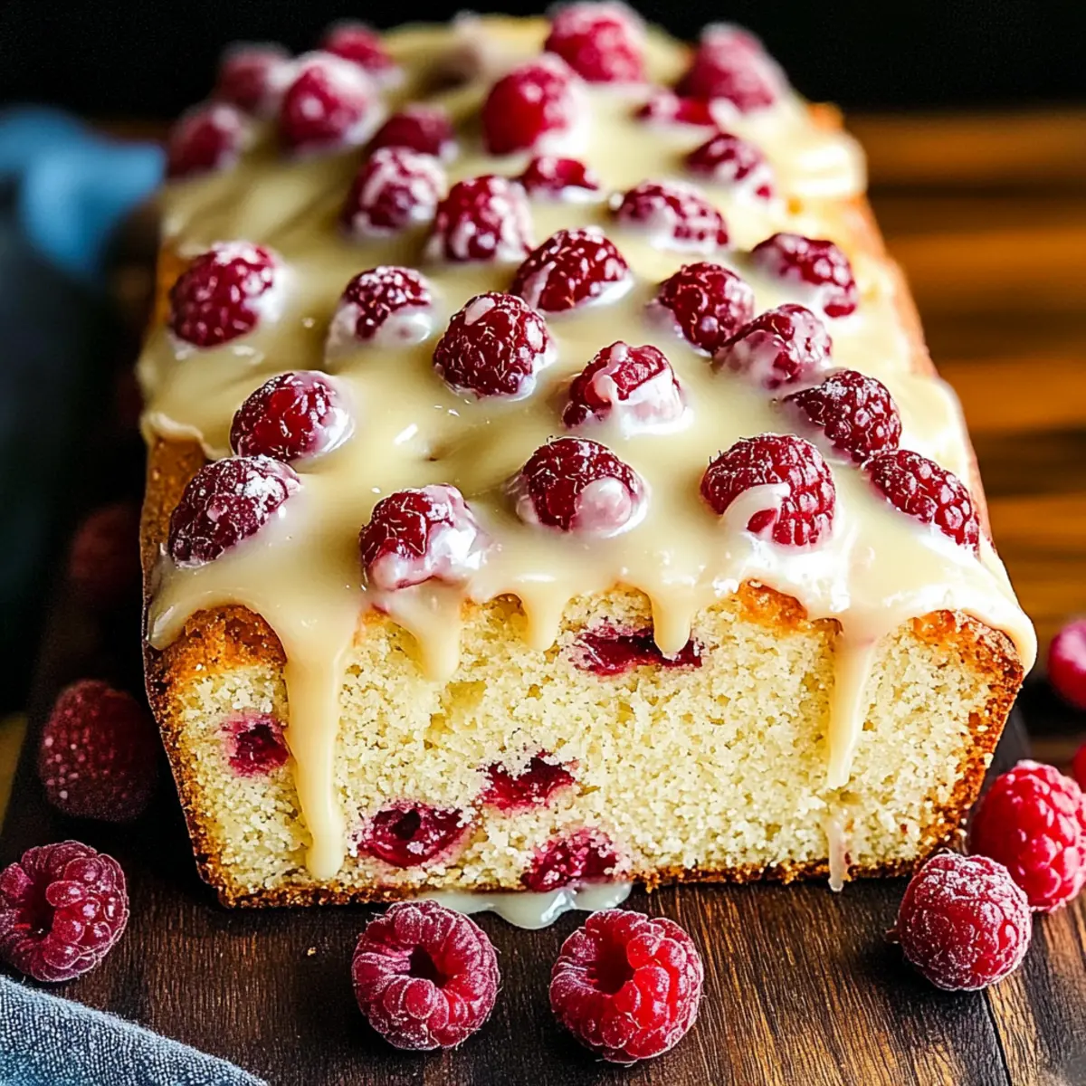 Christmas Glazed White Chocolate Raspberry Loaf