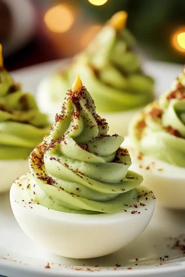 Christmas Tree Deviled Eggs