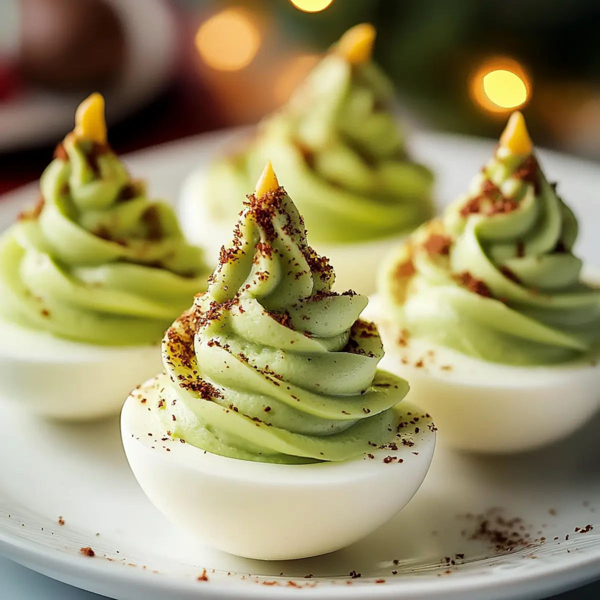 Christmas Tree Deviled Eggs