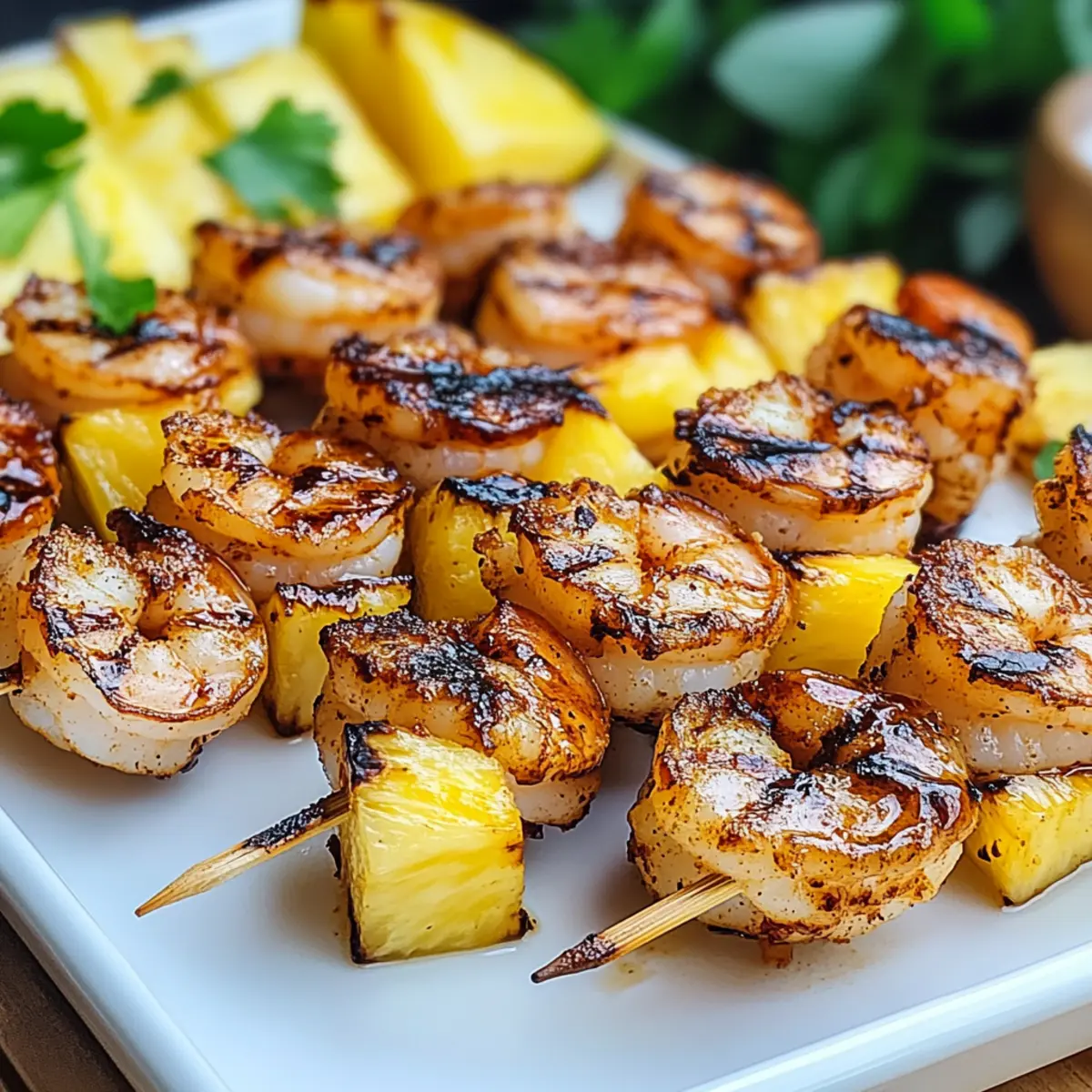 Grilled Jerk Shrimp and Pineapple Skewers