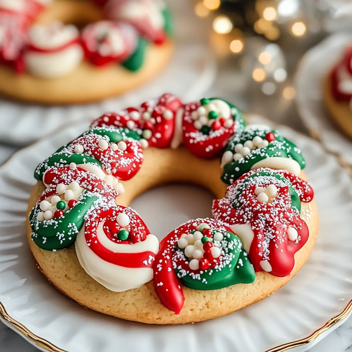 Christmas Colorful Wreath Butter Cookies