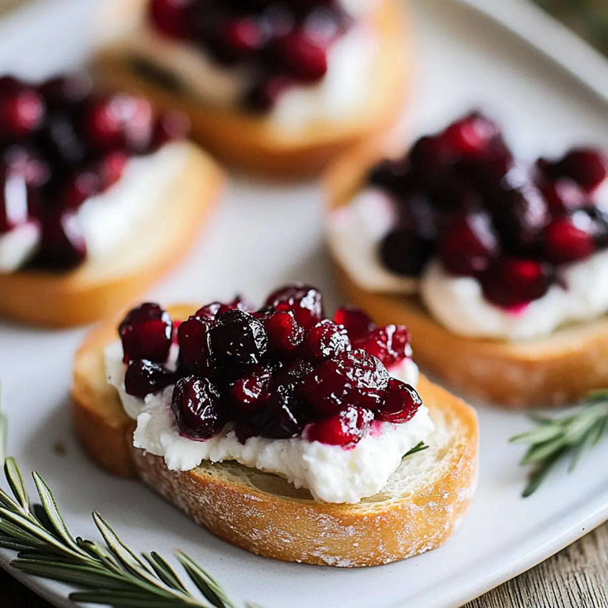 Roasted Cranberry and Goat Cheese Crostini