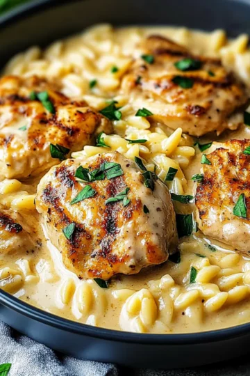 Creamy Dijon Chicken and Orzo