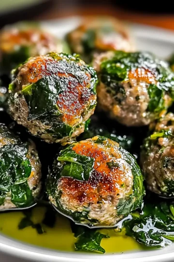 Spinach Garlic Meatballs