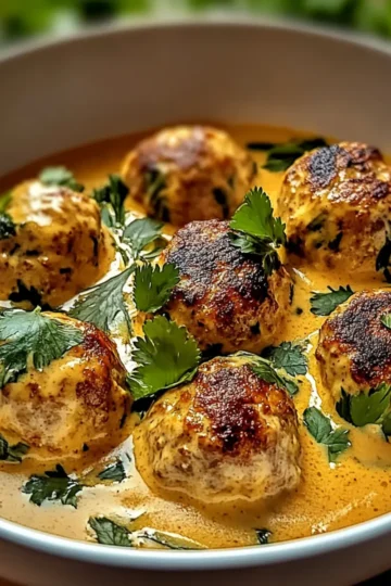 Thai Chicken Meatballs in Creamy Coconut Curry