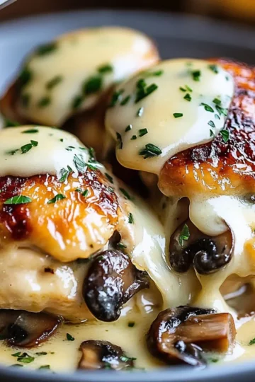 Garlic Butter Mushroom Stuffed Chicken