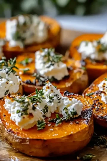 Roasted Sweet Potato Rounds with Whipped Feta