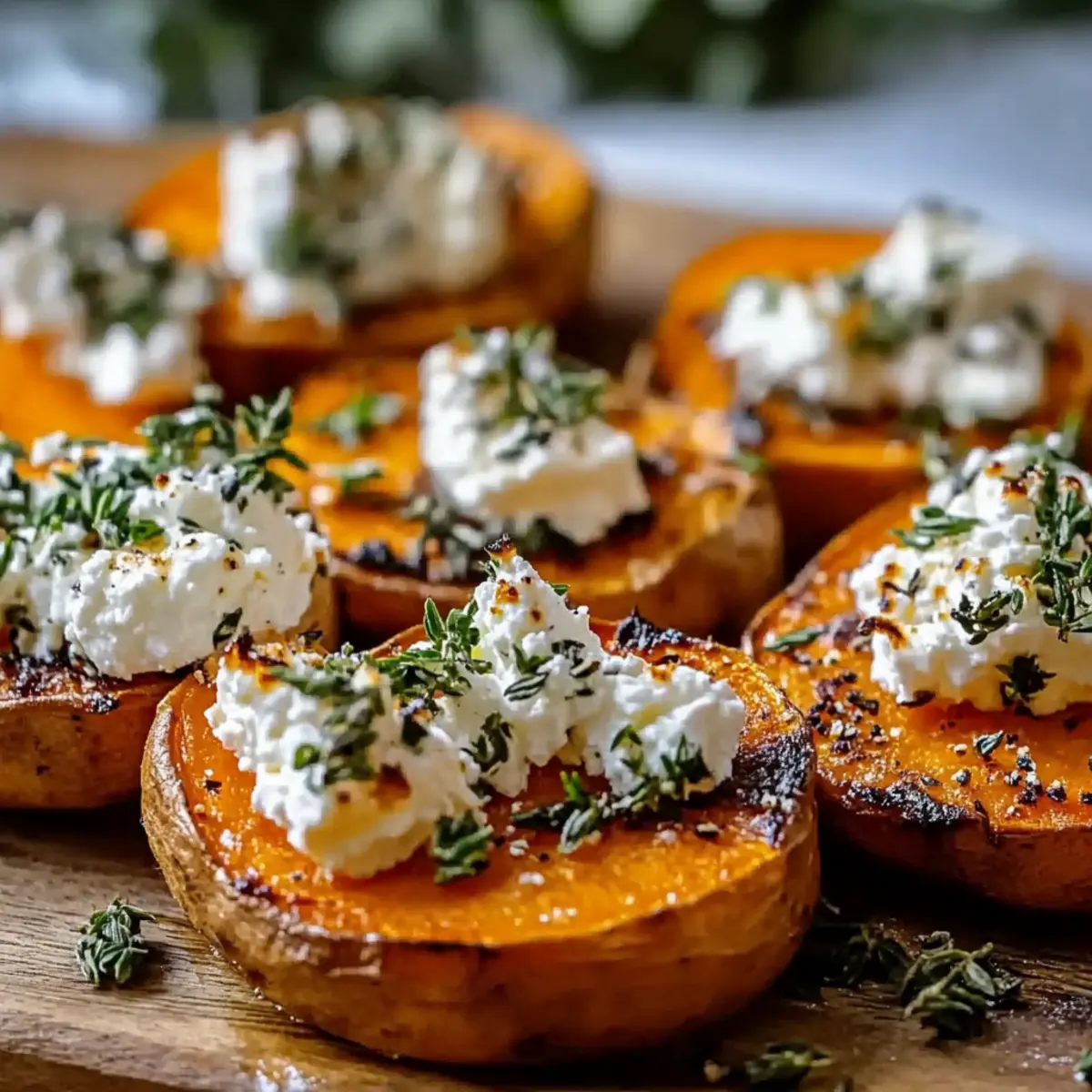 Roasted Sweet Potato Rounds with Whipped Feta