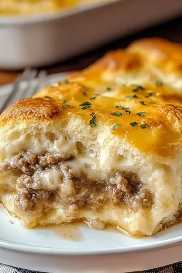 Beef Biscuits & Gravy Casserole