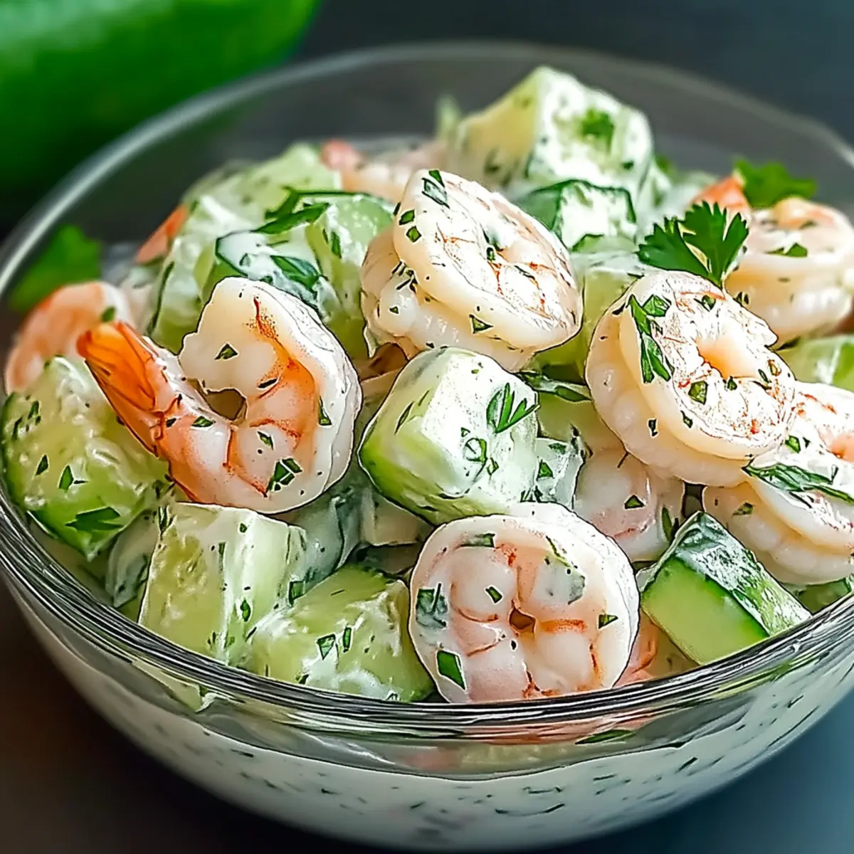 Creamy Cucumber Shrimp Salad