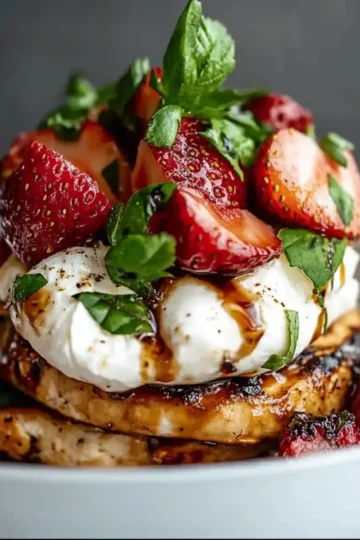 Balsamic Chicken & Strawberry Burrata Stack