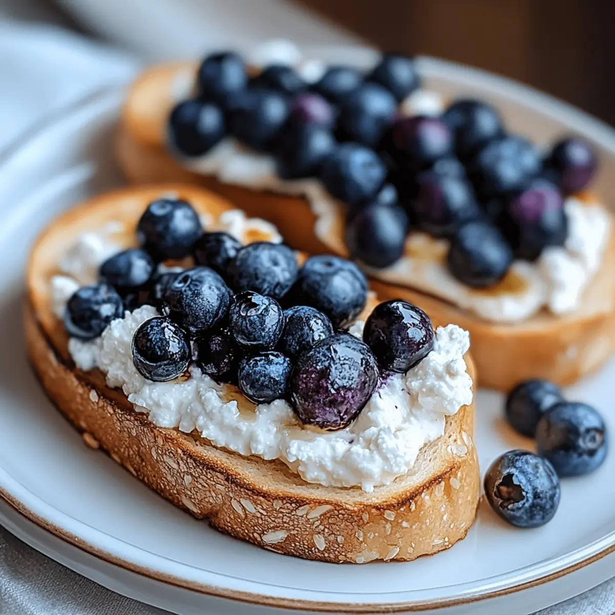 Blueberry Cottage Cheese Toast
