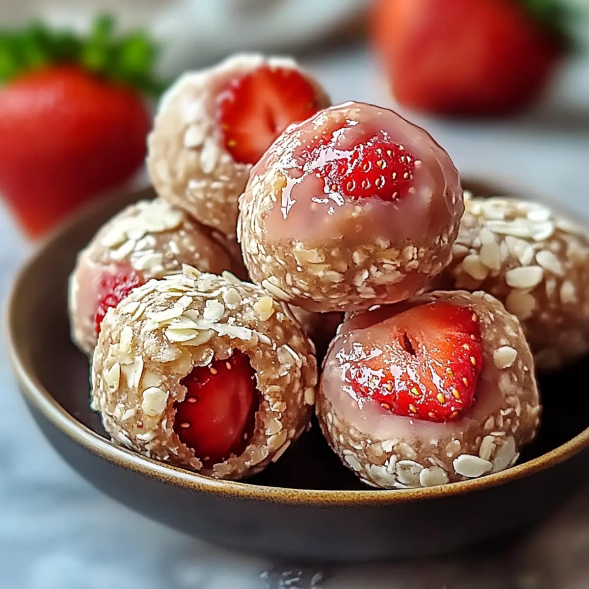 No-Bake Strawberry Cheesecake Protein Balls