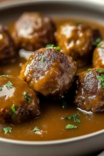 Ground Beef Meatballs and Gravy