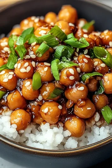 Vegan Sticky Sesame Chickpeas