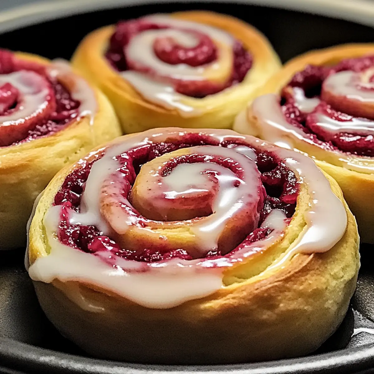 Raspberry Cinnamon Rolls with Lemon Glaze