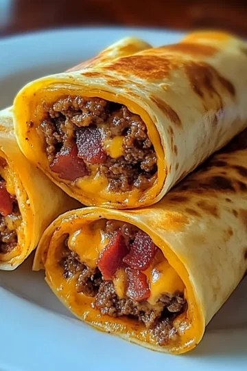 Bacon Cheeseburger Tortilla Roll-Ups