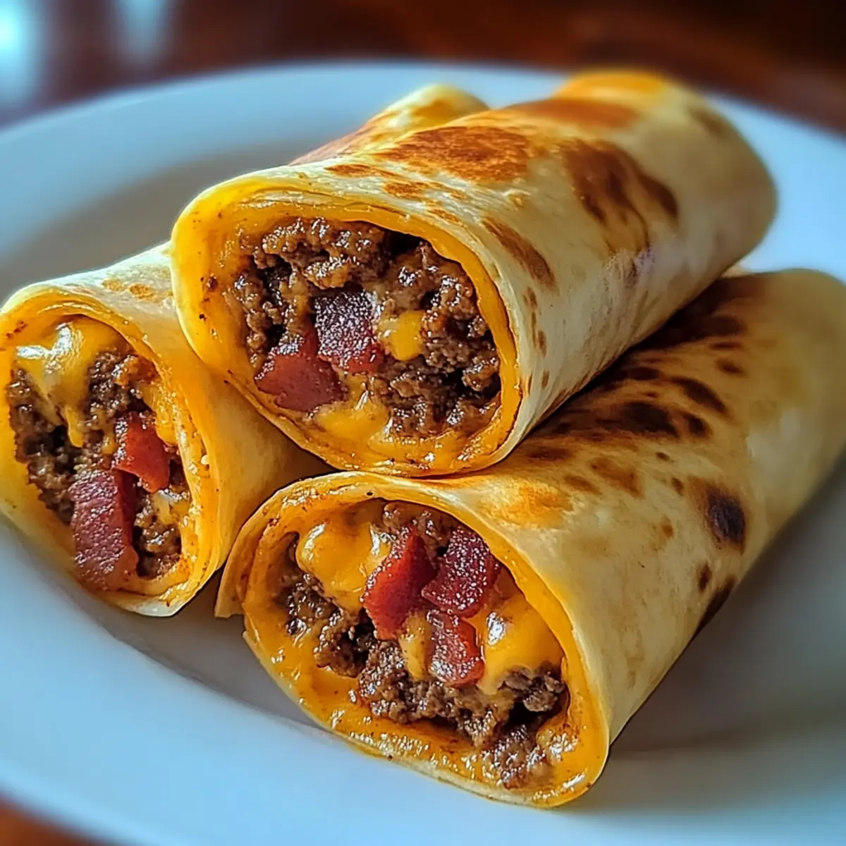 Bacon Cheeseburger Tortilla Roll-Ups