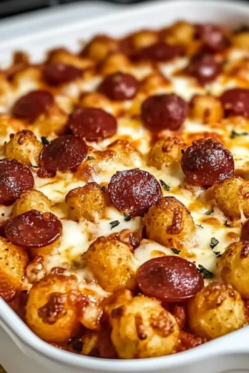 Pizza Tot Casserole