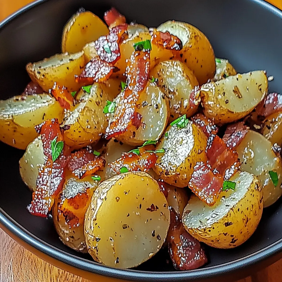 Crispy Bacon Honey Roasted Potatoes