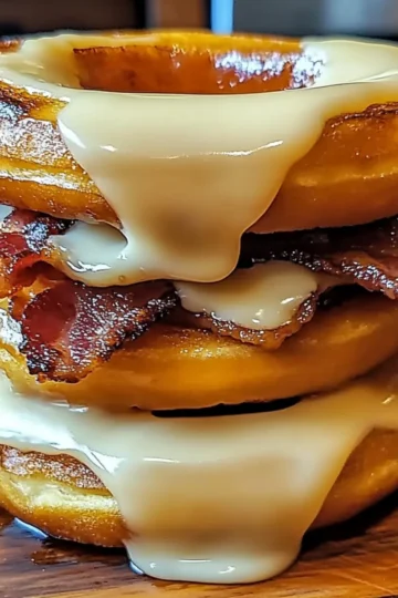Donut Grilled Cheese with Bacon Maple